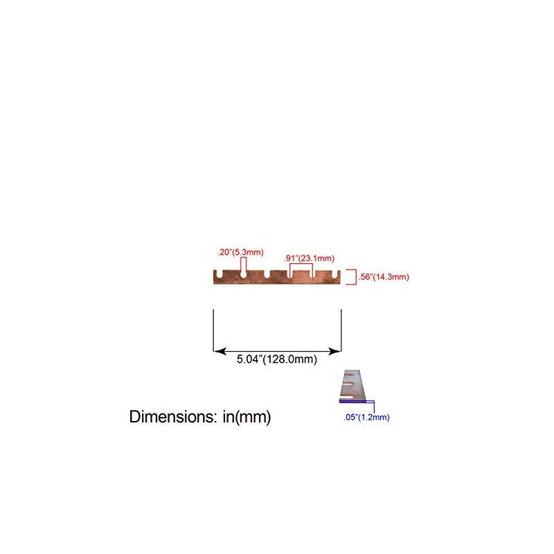 GLOSO Stud Type Breaker Copper Busbar with Slots (6 Gangs)