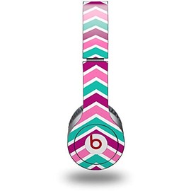 Skin Decal Wrap Works with Original Beats Solo HD Headphones Zig Zag Teal Pink Purple Skin Only (Headphones NOT Included)