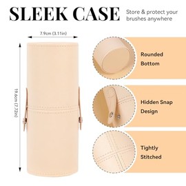 MAANGE Juego de 30 brochas de maquillaje profesional con estuche de viaje, Kabuki, base, polvo, rubor, mezcla y pinceles para sombra de ojos, etiqueta