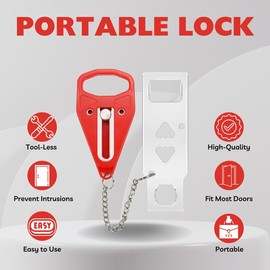 2-Pack Portable Door Lock for Hotel, Home, College Dorm, safety, lock door
