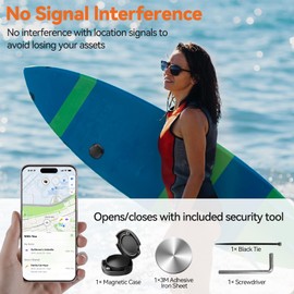 Compatible with Airtag Case, IPX8 Waterproof, Compatible with Airtag Holder with Strong Magnet, Both Sides with Openings and Cable Ties, Suitable for Bicycles, Drones, Pet Collars (1-Black)