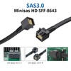 10Gtek Internal Mini SAS HD SFF-8643 Cable, With Sideband, 0.3