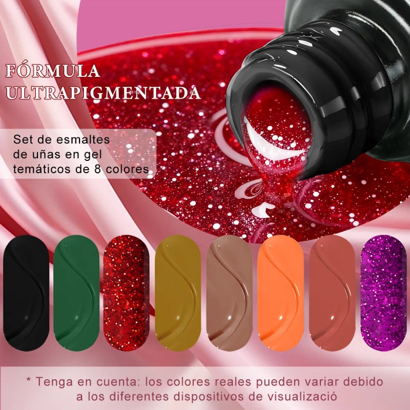 Esmalte Uv Gel Bsoon Verde Set 11 Pzs 8 Ml