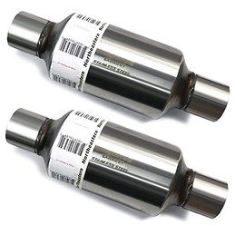 Northeastern Exhaust | Stainless Steel - 3 Inch ID/OD, 18 Inch Long Pair of Single Chamber Performance Race Round Universal Mufflers