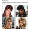 BUYOGET Mens Wig Black Mullet Wig 70s 80s Wigs for