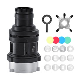 WELLMAKING S-80LED Bowens Mount Optical Snoot Designed Exclusively for LED Lights, 90% Brighter Output with 38° Adjustable Focus Lens, Delivering Sharp and Crisp iamge for Photography, Studio Video