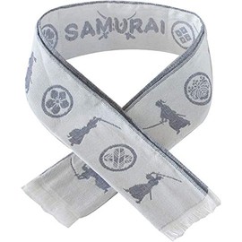 Seigan ECO de KMSR-100 Cool Muffler, Made in Japan, Cooling Muffler Towel, Ice Pack Pocket, Cool Towel, 6.3 x 35.4 inches (16 x 90 cm), Samurai, Japanese Style