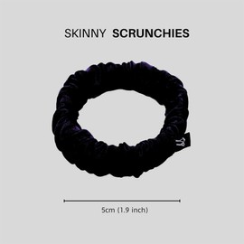 Basic Sense Satin Hair Set - 2 Non-Slip Headbands & 2 Elastic Scrunchies - School & Daily Use, Black