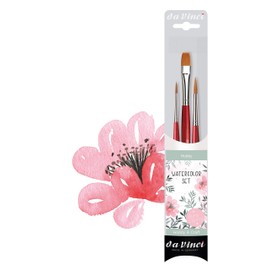 da Vinci Watercolor Series 5389 CosmoTop Spin Lettering & Flower Brush Set, Synthetic, 3 Brushes (Series 5580, 5880)
