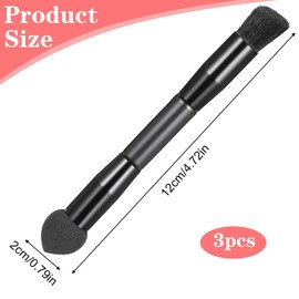 3 Pcs Dual Ended Hairline Brushes, Root Concealer Brush Set with Sponge Tip and Soft Bristles Premium Concealer Brush for Seamless Blending, Travel Makeup Brushes Set for Covering Hair Root Touch Up