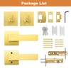 Probrico Satin Gold Exterior Door Locksets Square, Heavy Duty Front