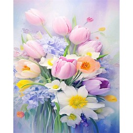 eimivrc Paint by Numbers Kit for Adults Flower-Paint by NumbersFlower,Paint by Number Kit for Canvas Perfect for Home Wall Decor(16x20 Inch)