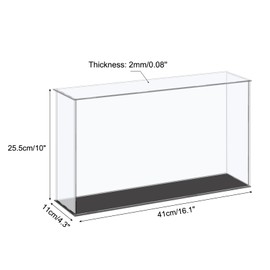 MECCANIXITY Acrylic Display Case Plastic Box Cube Storage Box Clear Small Assemble Dustproof Showcase 16.1x4.3x10 Inch for Collectibles Items