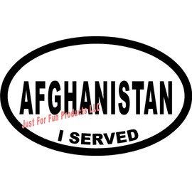 Just For Fun 6.25 x 4 Afghanistan I Served Euro Vinyl Die Cut Decal Bumper Sticker, Windows, Cars, Trucks, laptops, etc