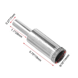 Luomorgo 5Pcs 14mm/9/16 inch Diamond Hole Saw, 1.1 inch Cutting Depth Diamond Diamond Drill Bits for Glass Ceramic Marble Porcelain Tile Granite Quartz Gemstone