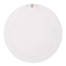 Glory Haus Serving Platter - 14" Ceramic Round Serving Dishes for Entertaining, White Serving Platter with Peg for Interchangeable Decorative Topper, Serving Dish for Pastries, Appetizers, Roasts