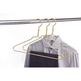 Beautiful Gold Aluminum Metal Suit Hangers Heavy Duty Coat Hangers (10 Pack Gold)