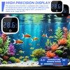 Bordeag Pack of 2 Aquarium Thermometers, Mini Digital Aquarium Thermometer,