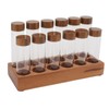 Coffee Bean Storage Tubes with Walnut Wood Stand Lid Glass