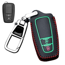 Toyota Smart Key Case, Key Cover, Genuine Leather, 2 Button Key Holder, For Toyota 220 Series, C-HR, Prius, 50 Series, New Model, Corolla RAV4, 50 Series, Camry 70 Series, etc, red/black