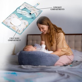 Baby Nappy Handbag with Changing Pad, Travel Baby Bottom Care Bag, pink