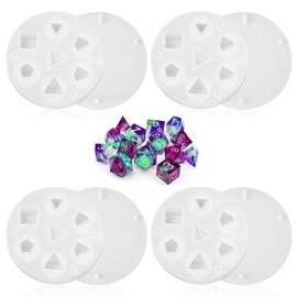 simarro 4Pcs Dice Shaped Ice Cube Mold, Silicone Dice Resin Molds with 7 Standard Stereoscopic Dice Cavities Food Grade Silicone Molds for DIY Dices Making, Table Board Game Dice Lovers Gift