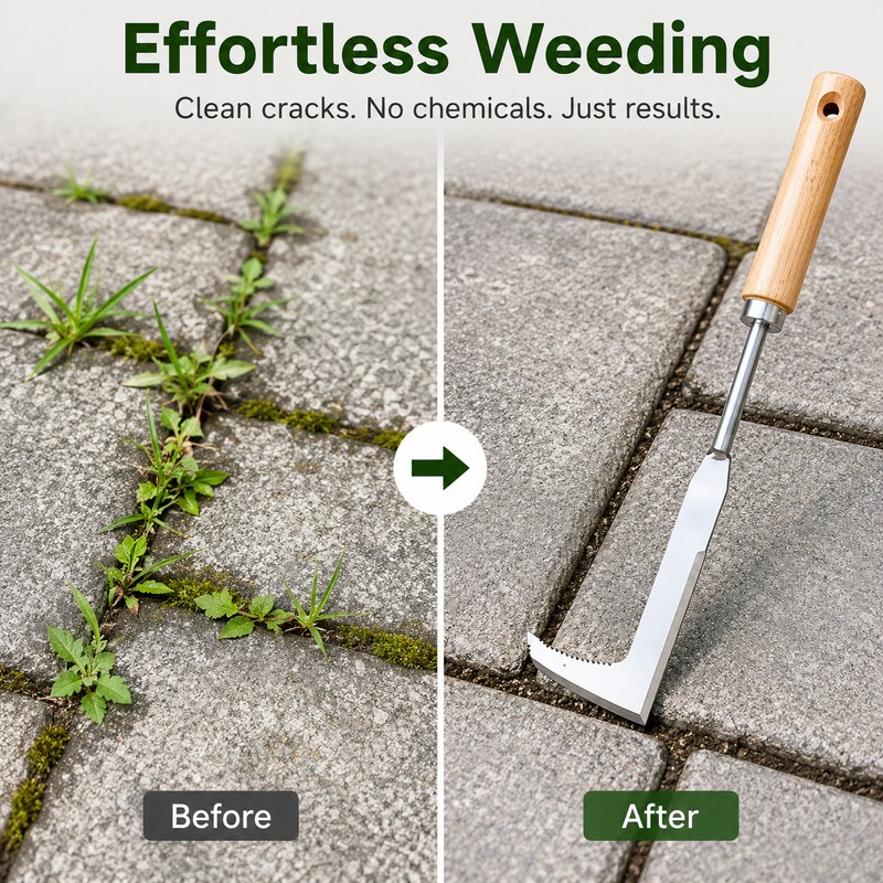 Handheld Crack Weeder Tool for Garden Work – Stainless Steel
