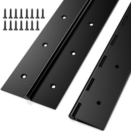 2Pcs Heavy Duty Piano Hinge 48'' x 3'' Open Width, 0.060'' Leaf Thickness Stainless Steel Continuous & Piano Hinge for Folding Furniture, Cabinet, Storage, Heavier Doors and Lids (Black)