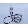 Handmade IRIDESCENT AB BLACK CRYSTALS EYEGLASSES HOLDER CHAIN NECKLACE LOBSTER