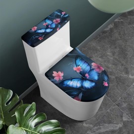 Kathyboom - Funda para tapa de inodoro con borde elástico resistente a las salpicaduras, funda reutilizable para tapa de tanque para mantener el inodoro limpio y se ajusta a la mayoría de inodoros