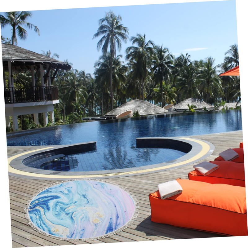 ULTECHNOVO 1Pc Beach Towel with Quicksand Pattern Unique Round Towel