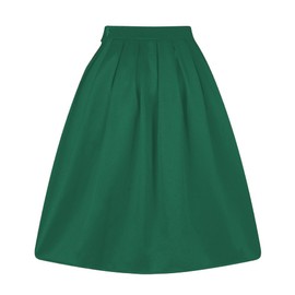 Taydey A-Line Pleated Vintage Skirts for Women (XL, Z-Green)