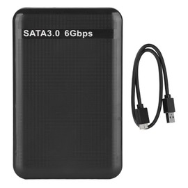 External HDD Case 2.5in USB3.0 SATA3.0 Plug and Play HDD Enclosure Support 3TB Capacity with LED Indicator for Windows Black  (Not Inclube Hard Disk)
