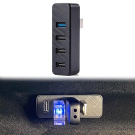 Hub USB para guantera compatible con Model Y Juniper 2025-2026, Model 3 Highland 2024-2026 y Cybertruck. Transferencia de datos y carga USB 3.0 de alta velocidad 4 en 1 para cámara de salpicader