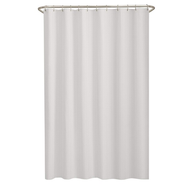 MAYTEX Norwich Textured Fabric Shower Curtain or Liner, White