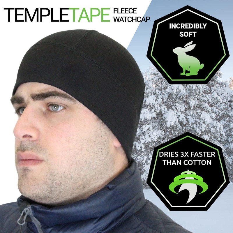Temple Tape Tactical Fleece Watch Cap Beanie Pure White