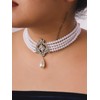Sacina Layered Imitation-Imitation-pearl Choker Necklace, Imitation-Imitation-pearl Choker Necklaces for Women,
