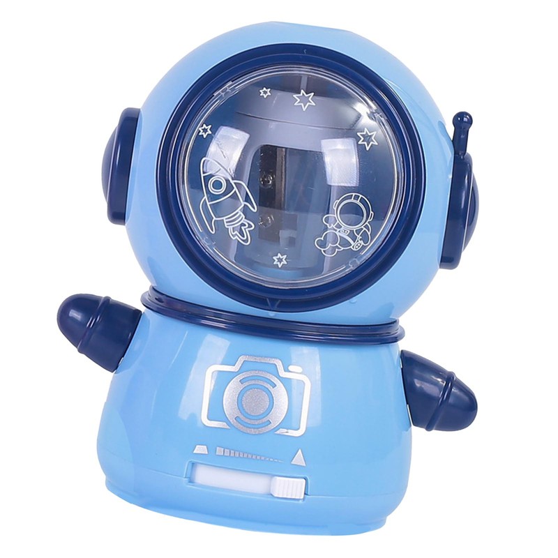 Spaceman Pencil Sharpeners Cartoon Cute Safe Flexible Electric Pencil Sharpener