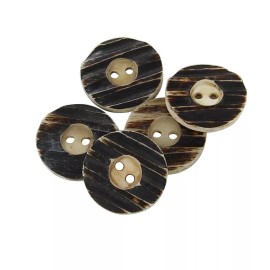 Armory Replicas Handmade 5 Piece Ribbed Horn Sewing Clothing Button Set - Unique Dress Accents