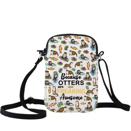 WCGXKO Sea Otter Gifts Otter Lover Gift Because Otters Are Freaking Awesome Zipper Pouch Crossbody Bag (OTTERS CR)