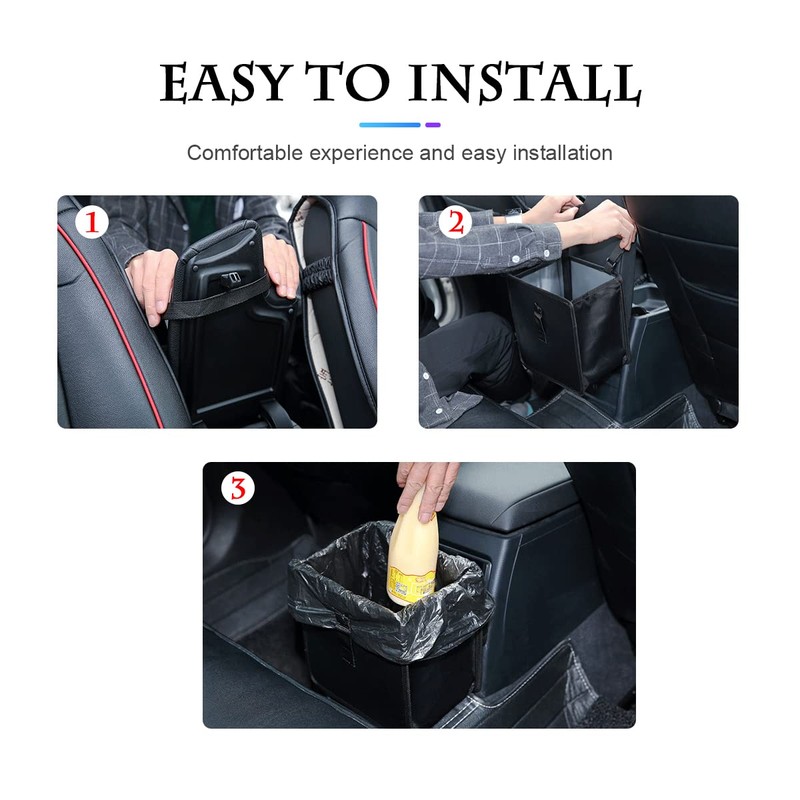 Fekey&JF Foldable Car Trash Can, Hanging Waterproof Leakproof Trash Can
