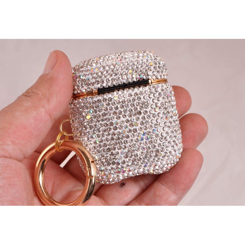 Sparkly Diamond Case for AirPods with Keychain, Shockproof Protective Premium