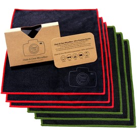 Clean & Clear Microfiber Cleaning Cloth, EXTRA LARGE [6 Pack] ULTRA PREMIUM Microfiber Cleaning Cloth - Microfiber Cloth for Camera Lens, Glasses, Screens, and all Lens.