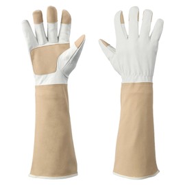 Altozor Gardening Gloves Men & Women Long Cowhide Leather Rose Pruning Gloves Breathable & Durable Heavy Duty (L)