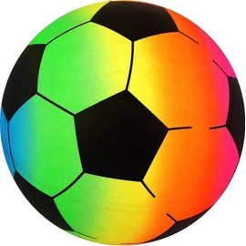 PHG Neon Rainbow PVC Football | Uninflated PVC Balls for Indoor, Outdoor, and Beach Sports | Rubber | Lightweight | Beach Games | Toddlers Ball | Soft (Pack of 3, Multicolour)