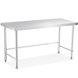 COZONY Stainless Steel Table 60x24 Inch, Kitchen Restaurant Stainless Steel Prep Work Metal Table Countertop with Open Base