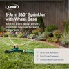 Orbit 3-Arm Metal Sprinkler with Wheel Base for Lawns