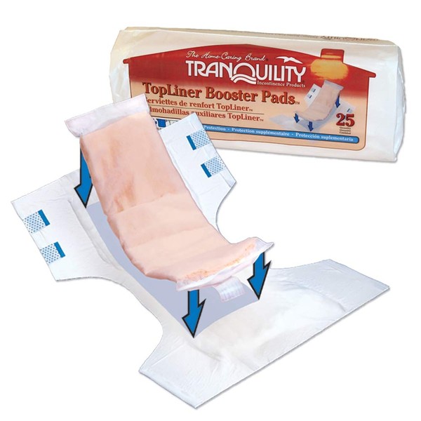 Tranquility 2070 TopLiner Booster Pad Medium Diaper Inserts 200/Case