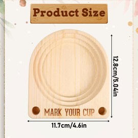 Wooden Cup Holder, Reusable Cup Dispenser Cups Holder With Marker Slot Cups Organizer Hosting Essentials Cookout Bar Accessories Decor for Drink Station Parties Outdoor Counter Picnic (Wood Color)