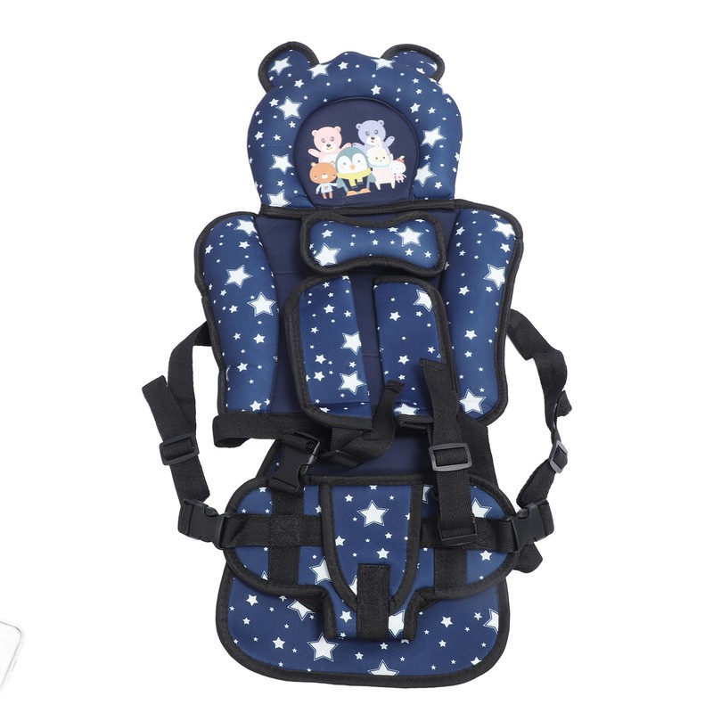 Toddler Car Seat Insert Bear Pattern Heighten Adjustable Fixing Straps